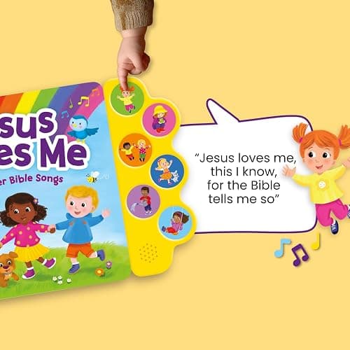 Jesus Loves Me & Other Bible Songs - Christian Sound Book for Toddlers | Interactive Board Book w/ 6 Songs & Lyrics | Faith-Based Learning thumbnail 13