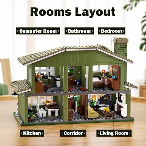 Modern House Building Set, Warm Family Comedy TV Sitcoms The Dunphy's House Building Set Compatible with Lego Gifts for Fans and Adults and Girls Aged 14+ (1176 PCS) thumbnail 5