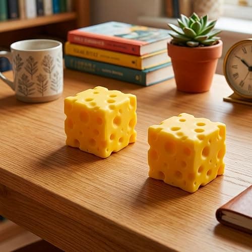 2 Squeeze Cheese Stress Relief Set, Giant Cheese Squishy Sensory Tools for Office and Home Use, 5 cm Soft Squishy Cheese Collection for Desk Decor and Focus Enhancement thumbnail 5