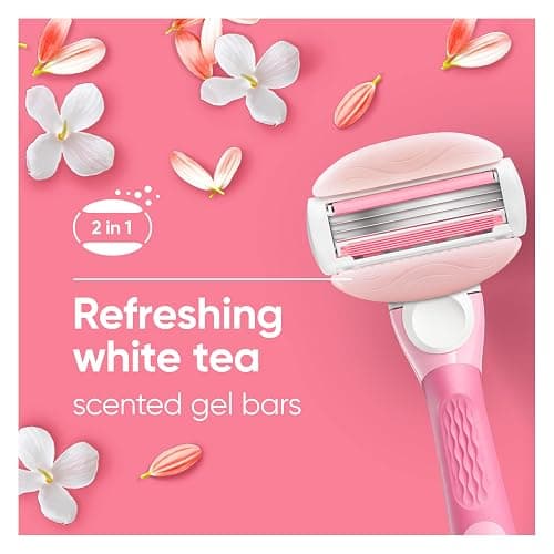 Venus ComfortGlide White Tea Women's Razor Blades, with Built-in Shave Gel Bars, 8 Razor Blade Refills thumbnail 4