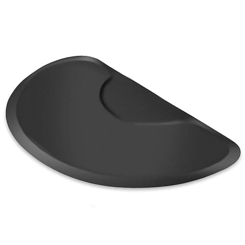 Saloniture 3 ft. x 5 ft. Salon & Barber Shop Chair Anti-Fatigue Floor Mat - Black Semi Circle - 1/2 in. Thick thumbnail 4