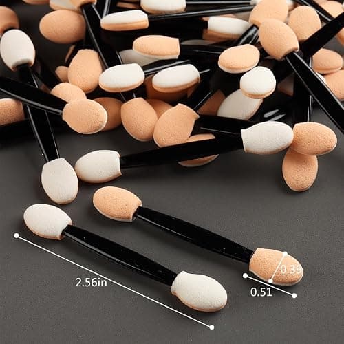 Fcozpjk Disposable Eyeshadow Applicators, 100PCS Chrome Nail Powder Applicator Brush, Dual Side Eye Shadow Sponge Sticks, Nail Glitter Powder Pigment Pen Brush, Nail Art Applicator Tools thumbnail 4