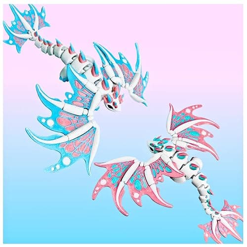 AQXYTK 2 Pack Articulated 3D Printed Dragon with Wings Toy | 7" Sensory Fidget Dragon ToysToys, Winged Dragon Model, Fantasy Desktop Pet Decor, Dragon Gift for Kids & Adult thumbnail 4