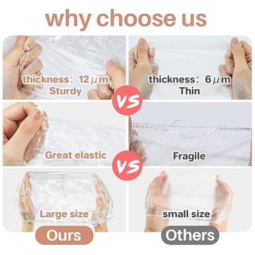 MAQIHAN 100 Disposable Shower Caps Unisex - Large Plastic Hair Caps for Deep Conditioning Shower Cap Reusable Waterproof for Women Men Hair Treatment Bath Cap for Long Hair Travel Essentials thumbnail 2