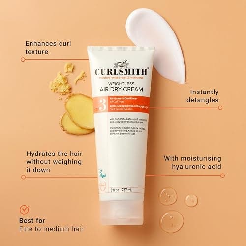 Curlsmith - Weightless Air Dry Cream - Vegan Leave-In Conditioner for Any Hair Type, Smooths Hair thumbnail 4