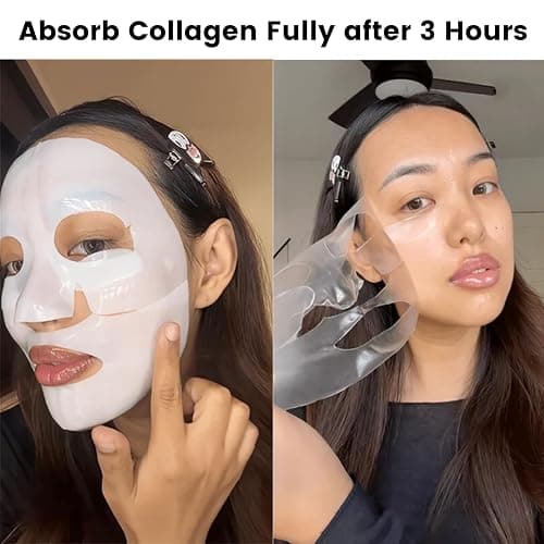 Collagen Face Mask, Bio Collagen Masks Overnight, Korean Skincare, Face Skincare, Hydrating, Sheet Overnight Beauty (5pcs) thumbnail 4