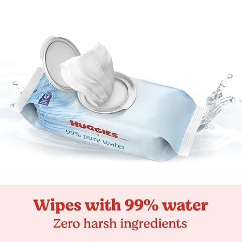 Huggies 99% Pure Water Baby Wipes, Unscented, 9 Packs, 504 Wipes thumbnail 3