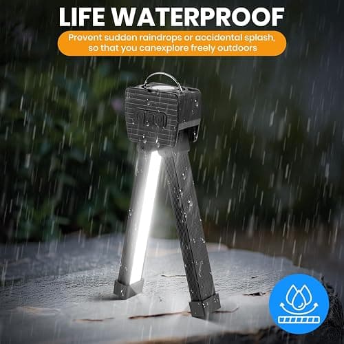 Gym Lamp, Portable Gym Light Posing Lamp Magnetic LED Flashlight 7th Gear Dimming with Hanging Hook 180° Folding (Black) thumbnail 5