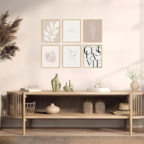 Vanilla Girl Posters for Room Decor Set of 6, Clean Girl Aesthetic Wall Art, Boho Beige Posters Canvas Prints Wall Art, Minimalist Cream Prints Artwork, Abstract Brown Decor 8x10 Unframed thumbnail 7
