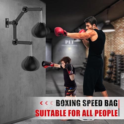 Speed Bag Boxing Punching Bag, Wall Mount Height Adjustable & Fold Speed Bags for Boxing, Wall Bracket Boxing Reflex Ball, Boxing Bag as Adults Teens and Kids, Fits Home Gym Workout thumbnail 5