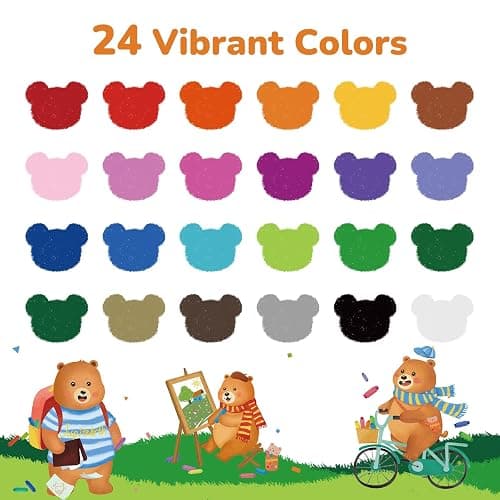 JUPITEARTH 24 Color Twist Crayons for Toddlers 1-3 and Kids 4-8, Non-Toxic Washable Crayons 2-4, Ultra-Silky Easy-Grip Art Supplies, Ideal Coloring Gift for Boys and Girls thumbnail 6