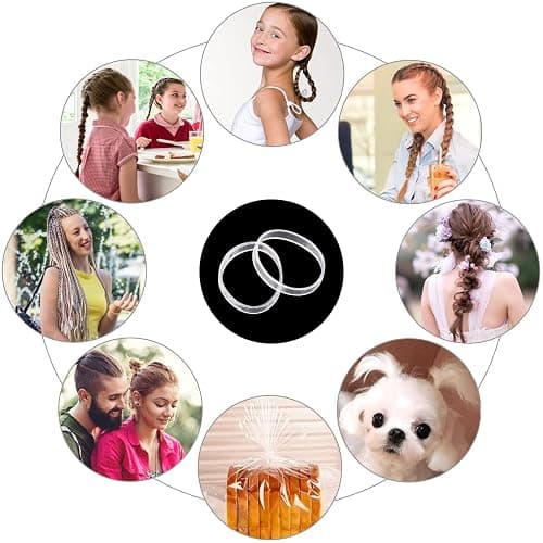 Sularpek Hair Bands - 1000 Pcs Clear Elastic Mini Hair Rubber Bands for Kids, Braids, Wedding Hairstyle thumbnail 7