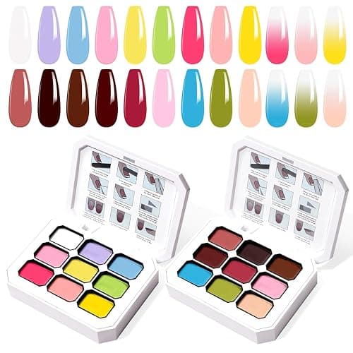 U-Shinein Gradient Painting Gel, Two-pack 9 Colors Ombre Gel Nail Polish for Ombre Nails Aura Nails, French Manicure DIY Nail Art,Set 05 - Image 1