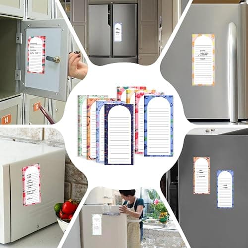AZUREAL 8 Pack Magnetic Notepads for Refrigerator, Magnetic Notepads for Refrigerator, Flower and Fruit Design Grocery List Pad for Fridge, Full Magnet Back Shopping Lists, 30 Sheets Per Note Pads thumbnail 7