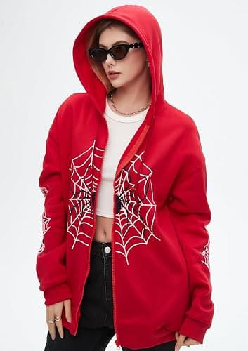 Hesaco Y2K Unisex Streetwear - Hoodies for Men Spider Hoodies for Women - Oversized Graphic Hoodie Vintage Style 2024 Trendy thumbnail 4
