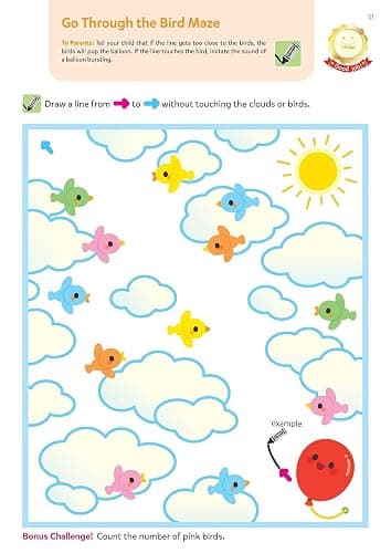 Play Smart Skill Builders: Challenging - Age 2-3: Pre-K Activity Workbook : Learn essential first skills: Tracing, Maze, Shapes, Numbers, Letters: 90+ Stickers: Wipe-Clean Activity-Board thumbnail 11