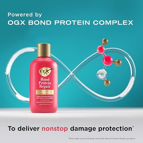 OGX Repair & Protect Bond Protein Repair Pre-Shampoo, Pre-Shampoo Treatment, Formulated without Para-bens, Sulfate-Free Surfactants, 8.4 fl. oz thumbnail 7