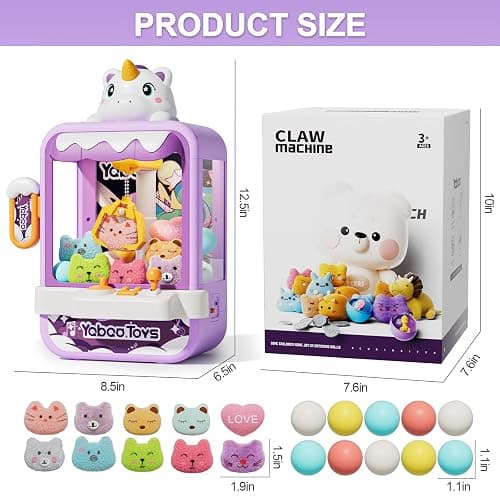 Vanvimen Claw Machine for Kids Girl, Vending Machines Toys for Girls 4 5 6 7 8, Unicorns Girls Toys Age 6-8, Arcades Game Party Toy Age 6-7,Ideas Christmas Birthday Gifts for Girl 4 5 6 Year Old thumbnail 3