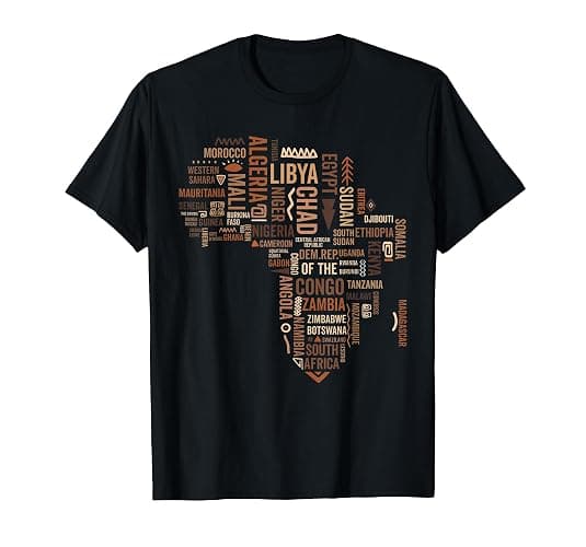Africa Map Countries Black History Pride African American T-Shirt - Image 1