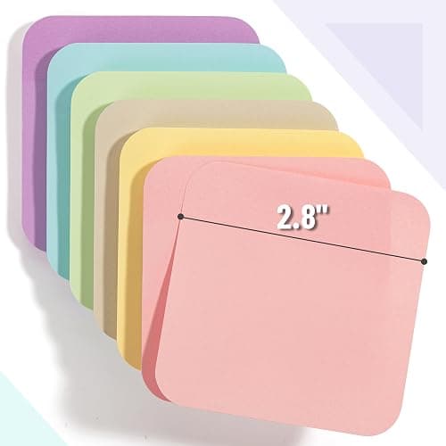 Mr. Pen- Sticky Notes, 2.8"x2.8", 12 Pads, 720 Sheets, Pastel Color | Round Corner Sticky Notes Bulk, Self-Stick Note Pads, Perfect for Office, School, Home, Study & Organization thumbnail 3