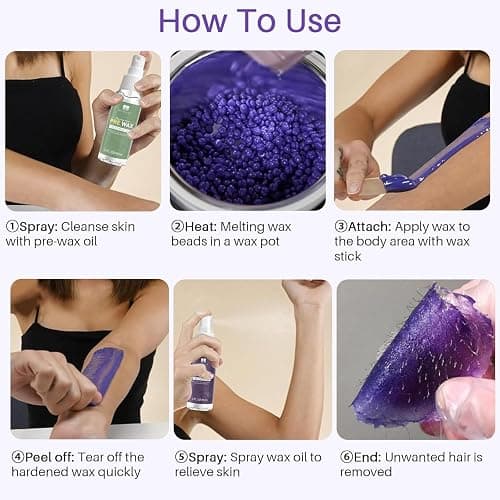 BLITZWAX Brazilian and Bikini Waxing Kit for Women, Hard Wax Warmer for Face, Legs and Body, At Home Hair Removal Kit, Beginner Friendly, Digital Fast Heating, 51 Wax Items thumbnail 8