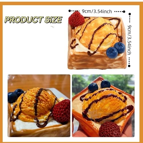 Handmade Taba Squishy Toast,2025 New Large Toast Silicone Squishy Toys ,Cute Soft Squeeze ToysSquishy Sensory Fidget Toys for Kids,Birthday Xmas Gifts (Ice Cream sidos) thumbnail 4