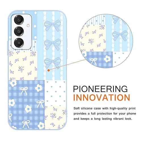 Vulfwela 2 Pack Bowknot Case for Samsung Galaxy A16 5G, Aesthetic Flower Bow Star Checkered Collage Y2K Pattern Design Cute Floral Phone Cover, Soft TPU Protective Shell for Samsung A16 5G 6,7" thumbnail 2