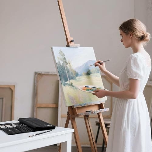 Nicpro 40 PCS Paint Brush Set, Professional Acrylic Paint Brushes with Palette Knife and Canvas Roll, Suitable for Acrylic Painting, Oil, Watercolor, Gouache, Art Supplies Painter Gifts for Artist thumbnail 2