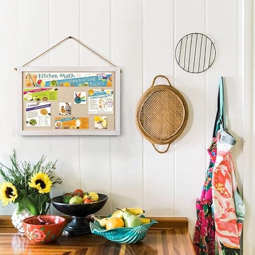 Miratino 2-Pack Cork Board with Linen 16x11 inch Bulletin Board Office Decor Hanging Pin Wood Framed Display Picture Vision Board Light for Wall School Office Bedroom 20-Pushpin Vintage White - Vintage White-1 - 16"x11"-2 Pack thumbnail 3