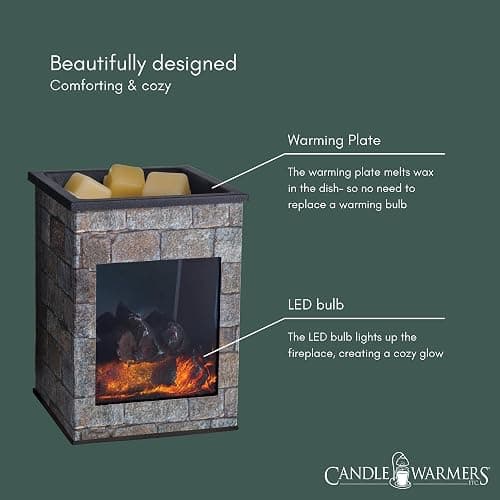 Candle Warmers ETC. Illumination Fragrance Warmer- Light-Up Warmer for Warming Scented Candle Wax Melts and Tarts or to Freshen Room, Grey Hearthstone thumbnail 4