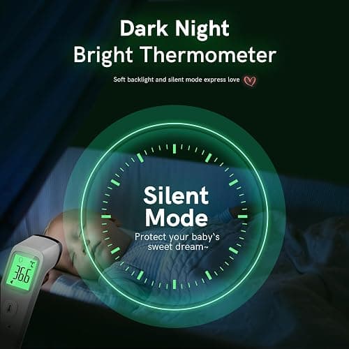 Thermometer for Adults, Accurate Baby Thermometer, Forehead & Object Mode | 1s Results, Mute Mode, 3-color Fever Alarm, 35 Memory Sets, ℃/℉ Switchable, Baby Essentials, Non-Contact, Lifetime Support thumbnail 6