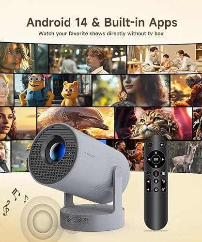 【Electric Focus】Magcubic Mini Projector 4K Support, Smart Projector with WiFi 6 and Bluetooth 5.4, 5W Soundbase Speaker, 180° Rotation, Portable Proyector for Home Theater thumbnail 4