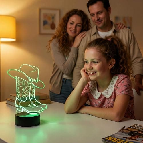 DAHEYMA Cowgirl Night Light, Cowgirl Gifts for Girls | 16 Colors Lights LED Dimmable Timer Lamp, for Birthday Xmas Western Stuff for Women Room Decor thumbnail 6
