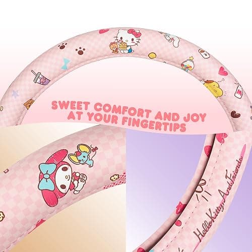 Hello Kitty and Friends Steering Wheel Cover, Universal Fit Cute Accessories for Women, Stylish Decor Gift Hello Accessories - Fits Standard Wheels 14.5"-15" thumbnail 5