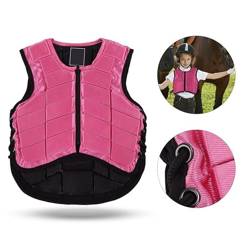 PerGar Children Equestrian Vest, Foam pad Safety Riding Equipment, Children Equestrian Protective Clothing, Pink Unisex Equestrian Protective Vest thumbnail 7