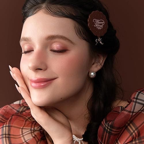 Flower Knows The Sweetie Bear Collection 6-Color Makeup Palette,Pink Face Makeup Palette with 4 Matte + 2 Shimmer Shades,Blendable Smooth Cute Make Up,0.23 Oz(02 Strawberry Milk) thumbnail 4