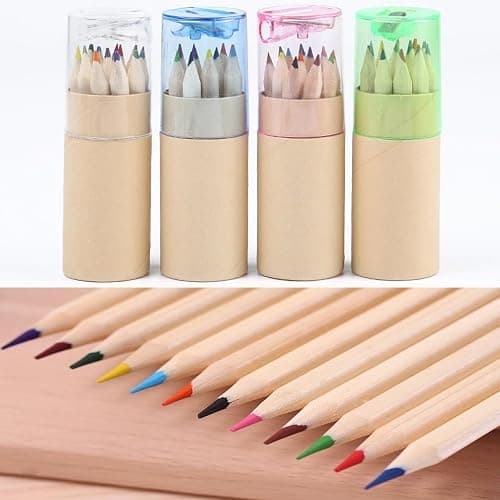 4Pack Mini Drawing Colored Pencils for Kids with Sharpener, Portable Color Pencils in Tube Drawing Pencil Bulk for Children Adults Artists Writing Sketching Painting Classroom School Supplies. thumbnail 5