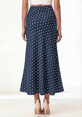 BTFBM Midi Skirts for Women 2026 Summer Spring Lightweight A Line High Waisted Wedding Guest Party Silk Long Skirt thumbnail 3