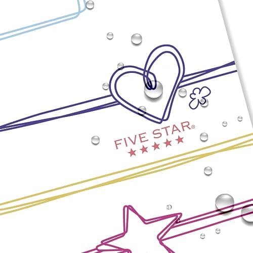 Five Star Spiral Notebook + Study App, 1 Subject, Wide Ruled, 8" x 10-1/2", 80 Sheets, Fights Ink Bleed, Water Resistant Cover, Pastel Doodles (930212F-ECM) thumbnail 6