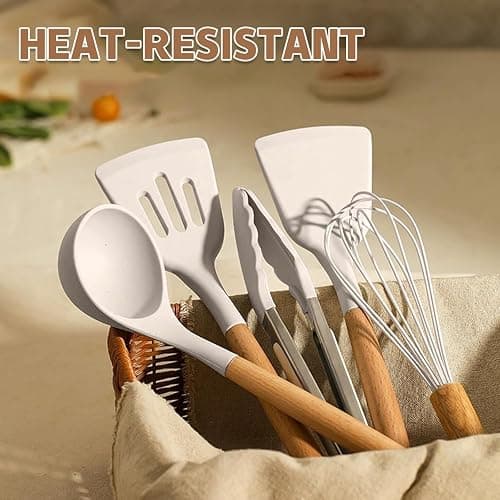 Umite Chef Food Grade Thickened Silicone (Stainless Steel Core) Kitchen Gadgets Tools Set - Kitchen Cooking Utensils Set, Heat Resistant Kitchen Spatula Tools Set thumbnail 4