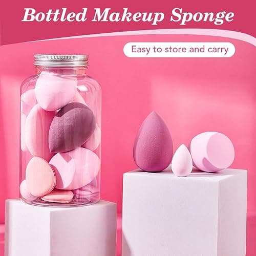 14PCS Makeup Sponge Set, Beauty Blender Sponge for Foundation Blending with 3PCS Mini Makeup Sponges & 4PCS Triangle Powder Puff, Soft Make Up Sponges for Face Cosmetic Applicator for Powder Liquid thumbnail 7