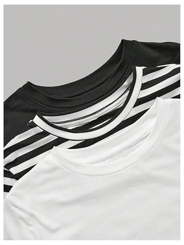 RoseSeek Girl's Long Sleeve Shirts Crew Nekc Slim Fitted Tight Fall Basic Tees Cute Crop Tops for Girls thumbnail 3