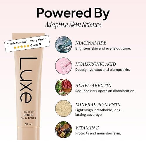 Luxe Research Color Changing Foundation for Women – Instantly Adapts to Your Skin Tone – Buildable Light-to-Medium Coverage – 12-Hour Wear – Natural Dewy Finish thumbnail 3