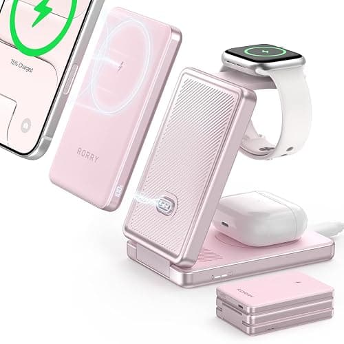 RORRY Auradock iPhone Charging Station 3 in 1 for Apple,10000mAh Power Bank | 30W Wireless Magnetic Fast Charging Station for iPhone/Apple Watch/AirPods with Detachable Magnetic Portable Magsafe Charger - Image 1