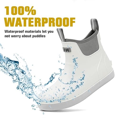 CKWLXQY Men's Deck Boots, Waterproof Ankle Rain Boots Men Anti-Slip Traction, Outdoor Rubber Fishing Garden Boots High-Performance Shoes for Farming thumbnail 4