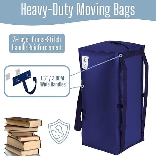 VENO 10 Pack Heavy Duty Moving Bags with Backpack Straps, Zippers & Handles, Extra Large Packing Bags for College Dorm Essentials, Moving Supplies Alternative to Cardboard Moving Boxes thumbnail 3