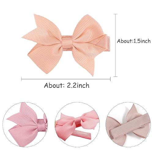 CÉLLOT Hair Clips for Girls - 42PCS Fully Lined Hair Bows Alligator Clips for Toddlers, Infants, Kids, 21 Color Pairs thumbnail 7