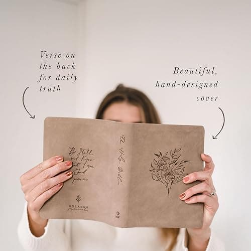 Hosanna Revival NLT Bible for Women — Journaling & Study Bible with Wide Margins, Taupe Leather-like Cover, Floral Design, New Living Translation Notetaking Bible: Marlo Theme thumbnail 5