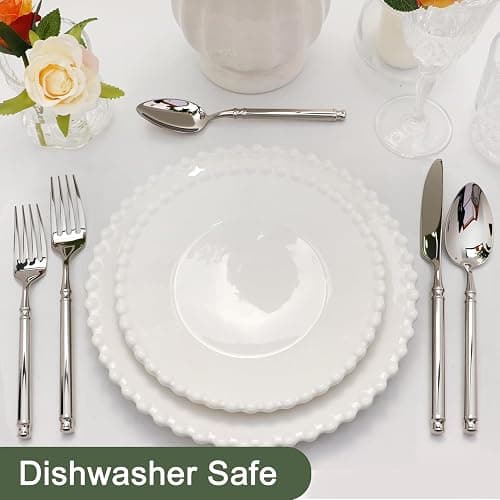 DEACORY Silverware Set 18/10 Stainless Steel Vintage Flatware Set, 20-Piece Hand Forged Mirror Silver Finish Cutlery for Kitchen, Home, Wedding, Party, Dishwasher Safe Service for 4 thumbnail 7