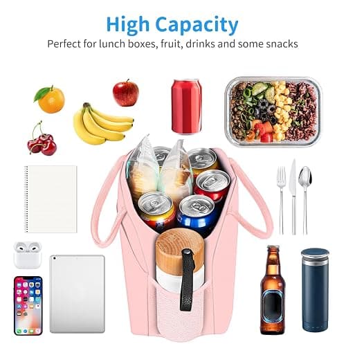 DALINDA Lunch Bag Lunch Box for Women Men, Insulated Lunch Bags Water-Resistant Cute Cooler Lunch Tote Bag, Reusable Large Capacity for Work Travel Picnic thumbnail 4